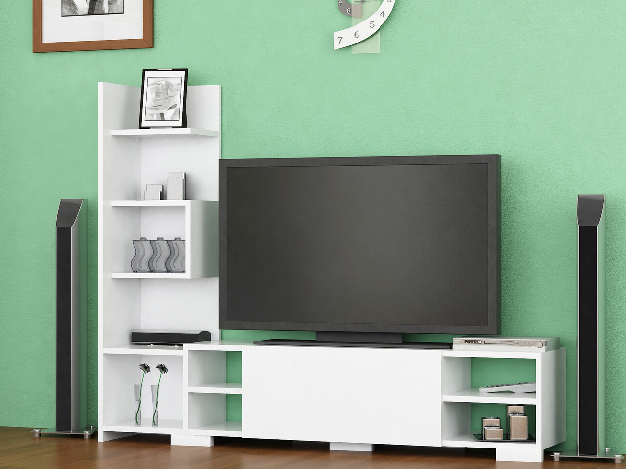 Comoda TV, Hanah Home, Pera, 160x120x29.5 cm, Alb - imagine 7